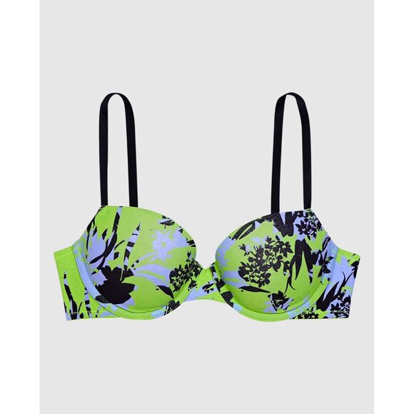 NEW La Senza Trocial Floral AOP Summer Remix Cotton Lightly Lined Demi Bra - Picture 1 of 15